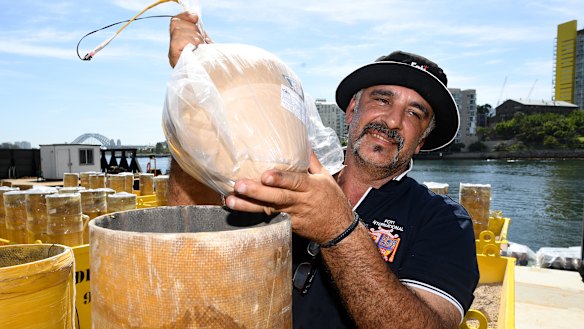 Fortunato Foti prepares fireworks for the big night.
