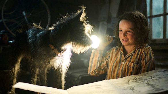 Squid as Runt with Lily LaTorre as Annie in the film. 