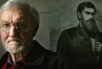 A life's work: historian Ian Jones, widely lauded Kelly Gang  expert, pictured in 2005, has died. 