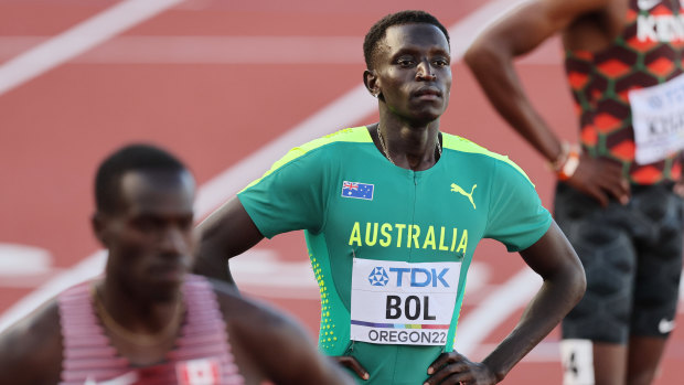 Australia’s Peter Bol at the World Athletics Championships.
