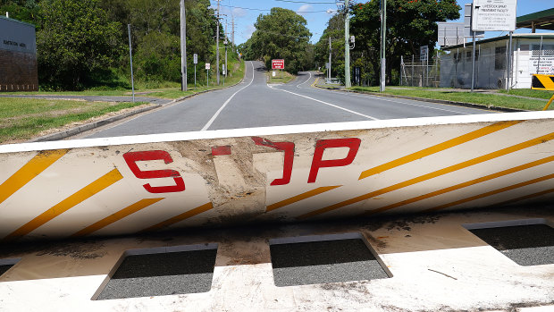 A barrier on Miles Street, Coolangatta on the Gold Coast, 