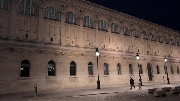 A lone student at the Sarbonne in Paris. 