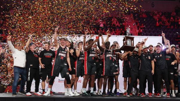 Illawarra celebrate after their championship victory.