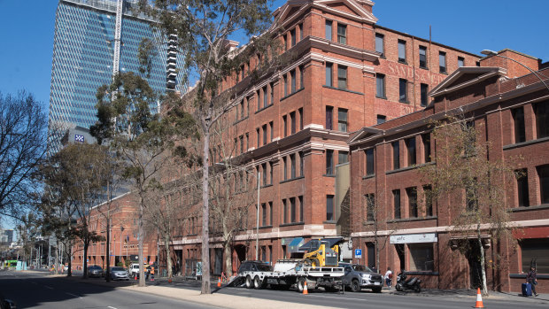 The historic Sands and McDougall Manufactory building on the corner of Spencer and Jeffcott streets. 