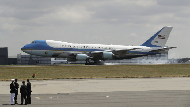 Air Force One, carrying US President Donald Trump, was spotted over northern England.