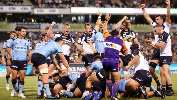The Brumbies ran up a record victory over the Waratahs in Canberra last week.