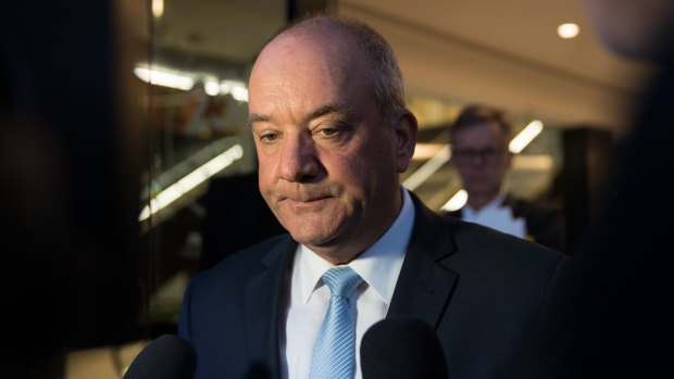 Daryl Maguire leaves the ICAC after giving evidence on Friday.