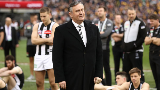 Eddie McGuire laments a flag gone begging, after Collingwood lost the 2018 grand final. 