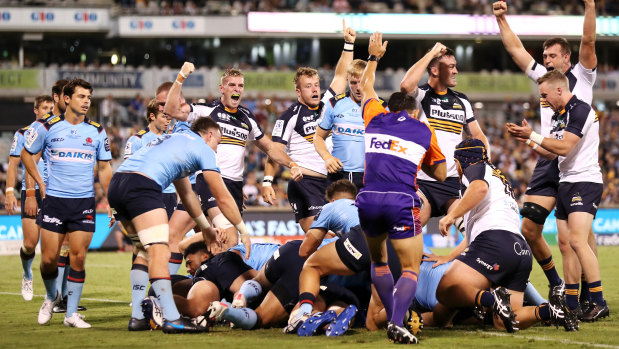 The Brumbies ran up a record victory over the Waratahs in Canberra in round two. 