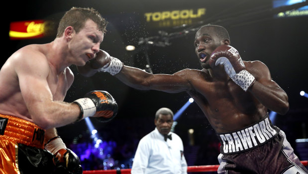 Class: Terence Crawford works his jab on the way to victory over Jeff Horn.