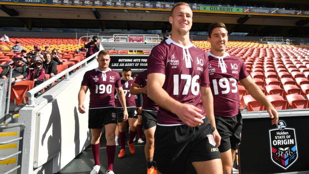 Daly workout: Daly Cherry-Evans walks out onto Suncorp Stadium for a final pre-game session on Tuesday.