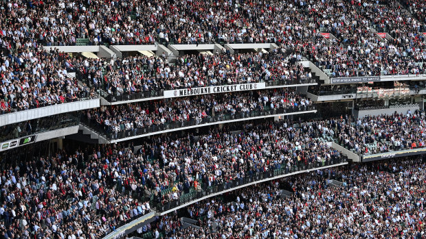 A packed MCG on Anzac Day.