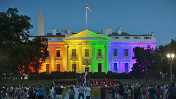 The Obama White House welcomes the legalisation of same-sex marriage in 2015. Donald Trump has been far less supportive.