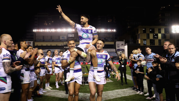 Shaun Johnson after his final game for the Warriors.