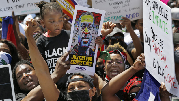 A Black Lives Matter rally in Brooklyn in May.