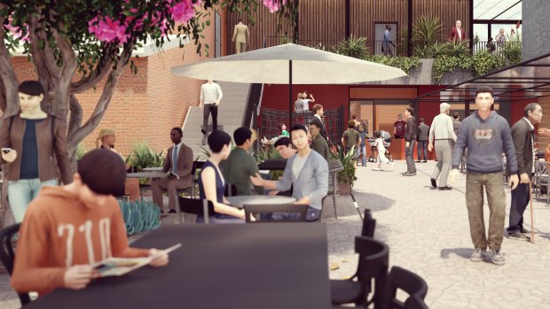 Artist's impression of the laneway adjacent to the Leederville Hotel. 