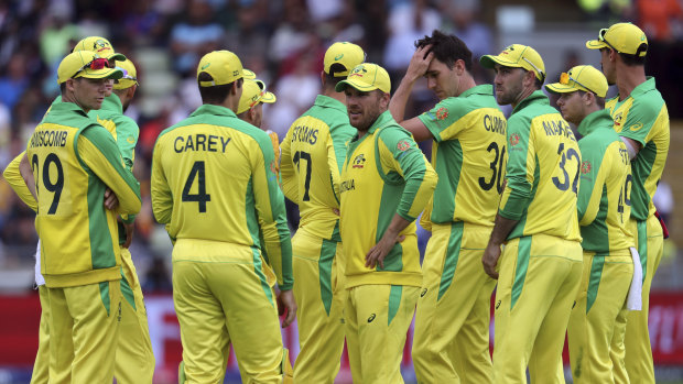 Tough day at the office: Australia come to terms with their thumping World Cup semi-final loss to England.