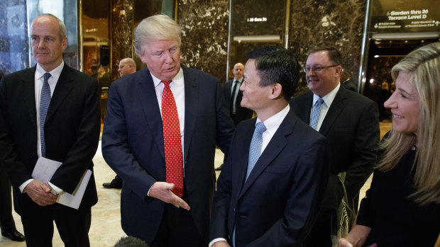 Alibaba Executive Chairman Jack Ma after a meeting at Trump Tower in New York.