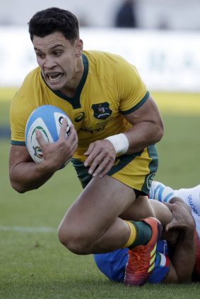 Other half: Matt Toomua in action for the Wallabies against Italy.