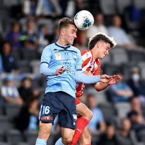 Sydney FC fullback Joel King (left) is set to be named in the Socceroos squad. 