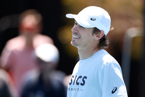 Aiming high: Alex de Minaur is the big Australian hope at the Australian Open.