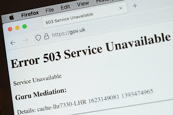 UK government websites’ were among those affected.