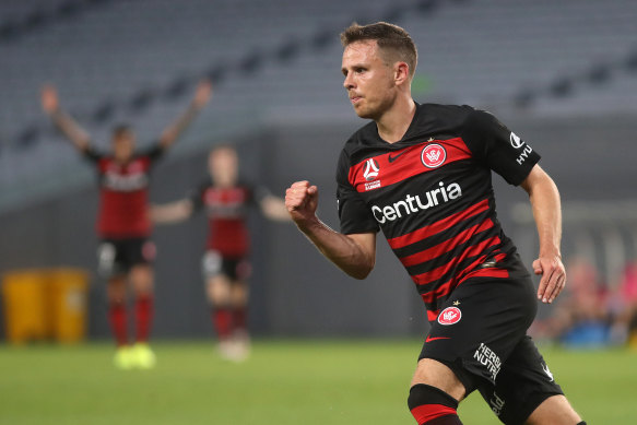 Nicolai Muller scored his first goal for Western Sydney on Saturday.