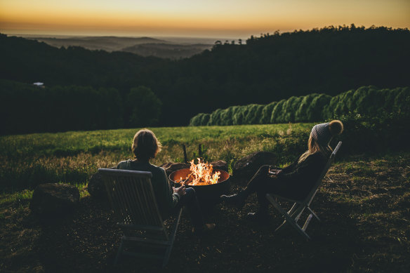 Sunset-watching by the fire-pit.