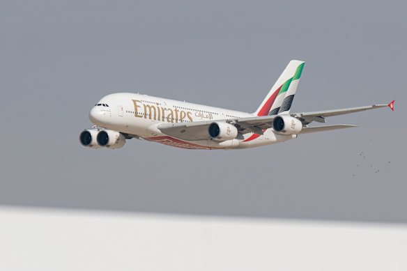 An Airbus A380-800 in flight.