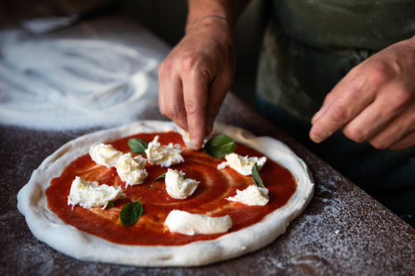 The sourdough pizza bases at Charlie’s at Church are slow-fermented for 72hrs.