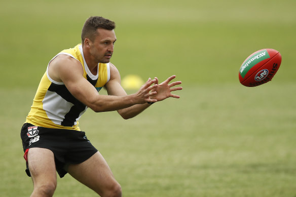 Jarryn Geary during training earlier this month. 