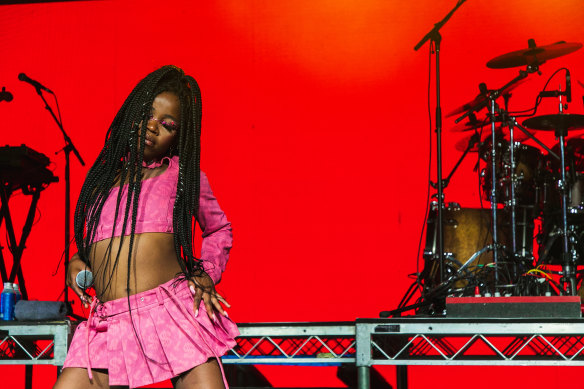Maidza on the stage at Meredith last December.