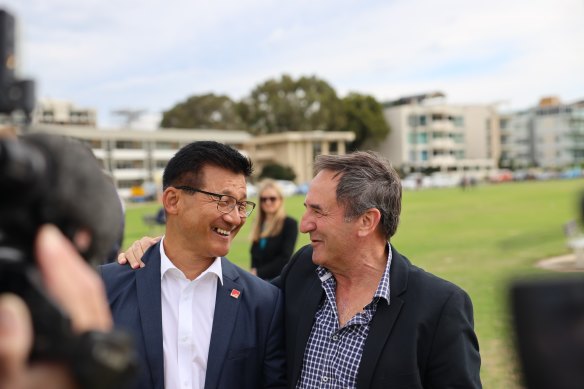 Sam Lim, with WA Labor senator Glenn Sterle, said: “We have to struggle for the first 15 years of my life, but that 15 years built me up to today.”