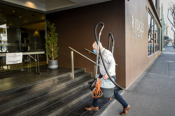 The Rydges on Swanston hotel, whose night manager was "patient zero" in the coronavirus outbreak.