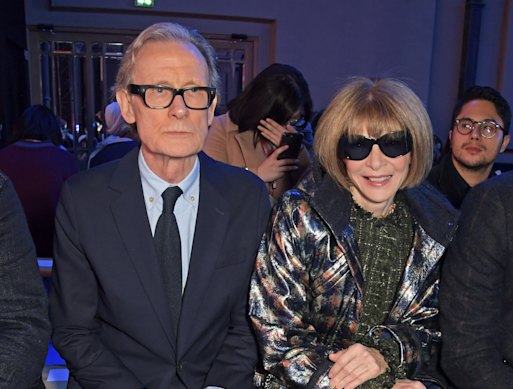 Bill Nighy, with Anna Wintour, at the Paul Smith AW20 50th Anniversary show at Paris Fashion Week.