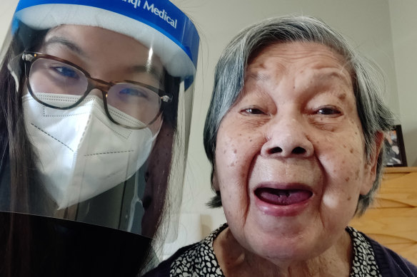 Arcare Maidstone resident Ann Lim, 86, and her granddaughter, Ai-Lin Chang