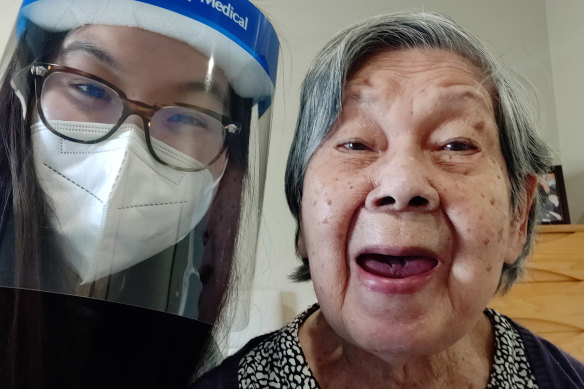 Arcare Maidstone resident Ann Lim, 86, and her granddaughter, Ai-Lin Chang