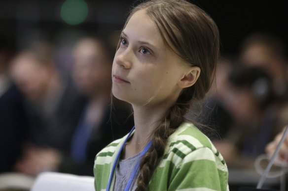 Swedish climate activist Greta Thunberg in Madrid.
