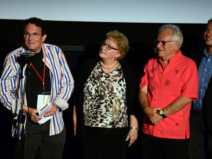 Director/writer Thomas G. Miller, Clela Rorex (middle) and Anthony Sullivan speak onstage at the premiere of “Limited Partnership” (about Tony and Richard’s love story) during the 2014 Los Angeles Film Festival.