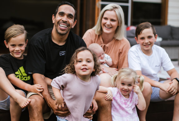 Betts with wife Anna Scullie and their children.