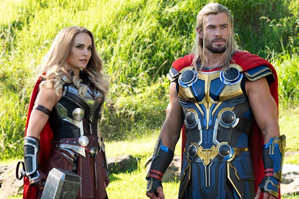 Natalie Portman is an old hand at action films, having appeared in Star Wars movies, as well as with Chris Hemsworth in Thor: Love and Thunder (pictured). 