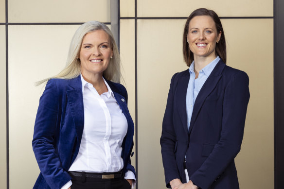 CEO of Paralympics Australia Catherine Clark and champion swimmer Ellie Cole.