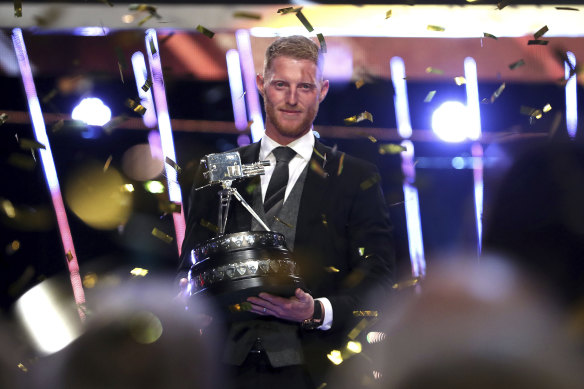 Ben Stokes poses with his trophy after picking up the BBC Sports Personality of the Year award.