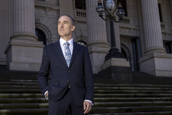 Victorian Information Commissioner Sven Bluemmel outside state parliament in September.