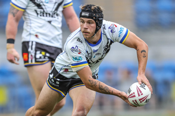 Blake Mozer, in action for Souths Logan Magpies, has learnt to live with the burdensome label of being “the next Cameron Smith”.