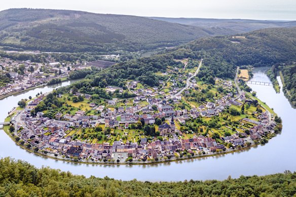 The Meuse river in Monthermé, Ardennes, France.