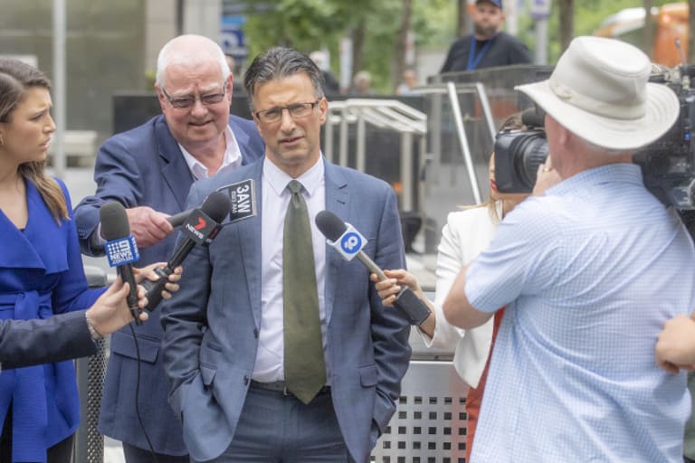 Former Guide Dogs Victoria manager Sandro Cirianni leaving the County Court on Wednesday.