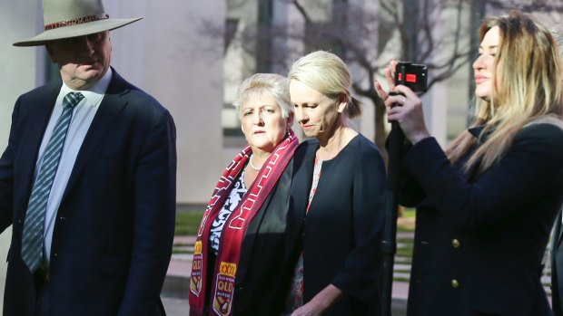 Vikki Campion, right, at Parliament House in 2017.