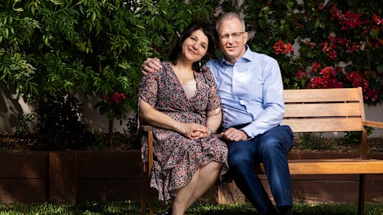 Federal Minister Paul Fletcher and jewellery designer Manuela Zappacosta: “You can see people thinking, ‘Well, if you’re with Manuela, you must be all right!’”