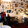 Bar Lourinha's bric-a-brac filled wall.